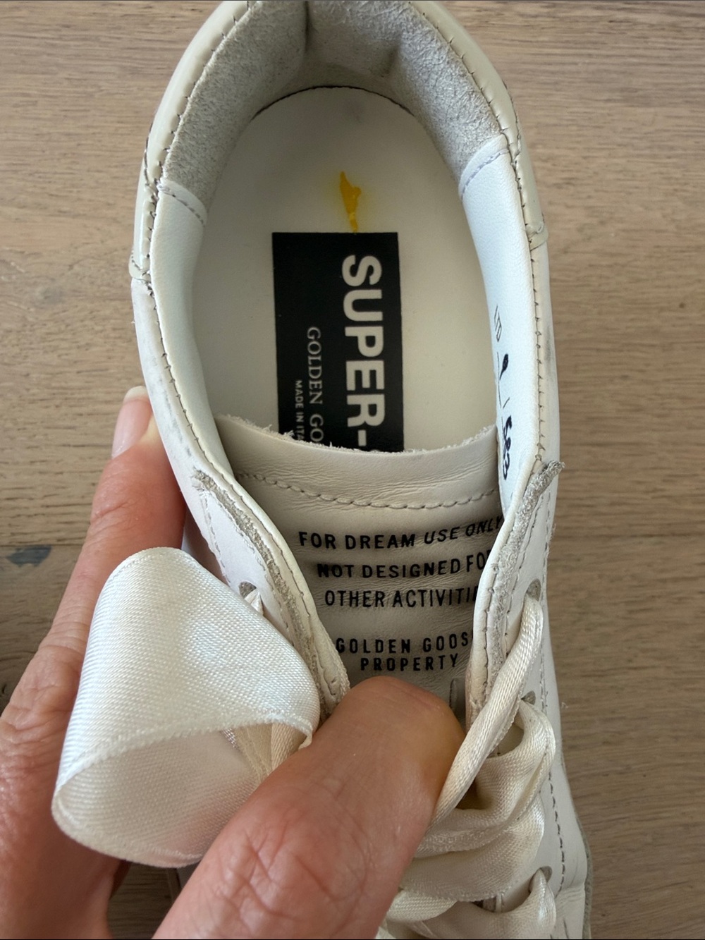 Golden Goose Off-White Kids Sneakers with Rhinestone Star and Satin Laces - Picture 7 of 7